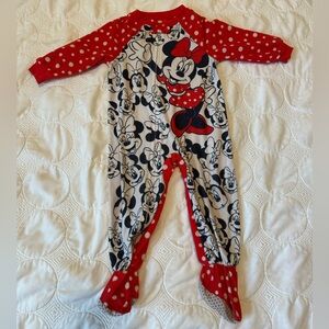 Disney Fleece Minnie Mouse Footie One Piece